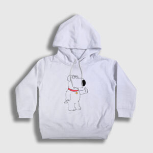 Brian Griffin Family Guy Çocuk Kapşonlu Sweatshirt beyaz