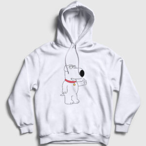 Brian Griffin Family Guy Kapşonlu Sweatshirt beyaz