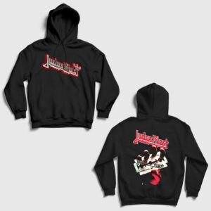 British V2 Judas Priest Sırt Baskılı Kapşonlu Sweatshirt siyah