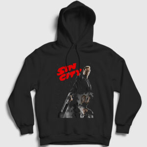 Bruce Willis Film Sin City Kapşonlu Sweatshirt siyah