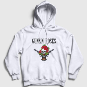 Bunch Guns N' Roses Kapşonlu Sweatshirt beyaz