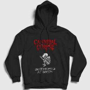 Butchered At Birth Cannibal Corpse Kapşonlu Sweatshirt siyah