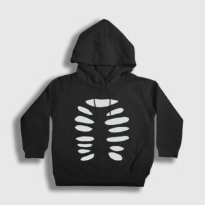 Cadılar Bayramı Halloween Çift Sevgili İskelet Çocuk Kapşonlu Sweatshirt siyah