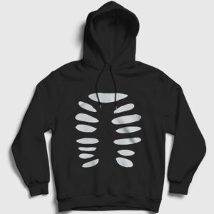 Cadılar Bayramı Halloween Çift Sevgili İskelet Kapşonlu Sweatshirt siyah