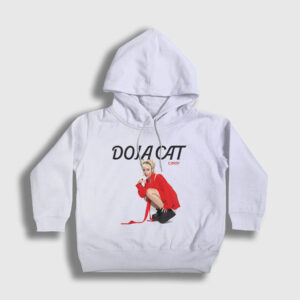 Candy Müzik Doja Cat Çocuk Kapşonlu Sweatshirt beyaz