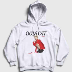 Candy Müzik Doja Cat Kapşonlu Sweatshirt beyaz