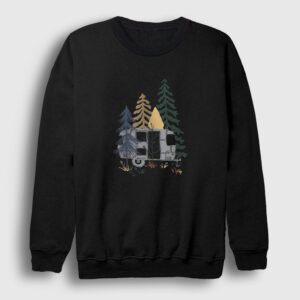 Caravan Camper Kamp Sweatshirt siyah