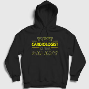 Cardiologist Galaxy Kardiyoloji Hediye Kardiyolog Kapşonlu Sweatshirt siyah