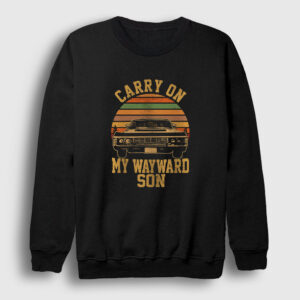 Carry On My Wayward Son Dizi Supernatural Sweatshirt siyah