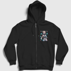 Cartethyia V2 Wuthering Waves Fermuarlı Kapşonlu Sweatshirt Siyah
