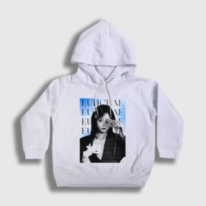 Cassettes Hong Eunchae Le Sserafim Çocuk Kapşonlu Sweatshirt beyaz