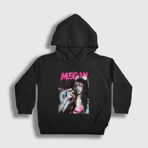 Cat Claw Megan Katseye Çocuk Kapşonlu Sweatshirt siyah