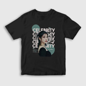 Celebrity Lee Ji Eun iu Iu Çocuk Tişört siyah