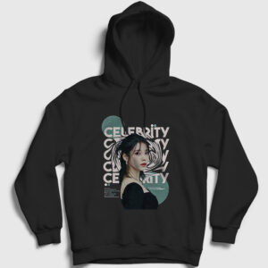 Celebrity Lee Ji Eun iu Iu Kapşonlu Sweatshirt siyah