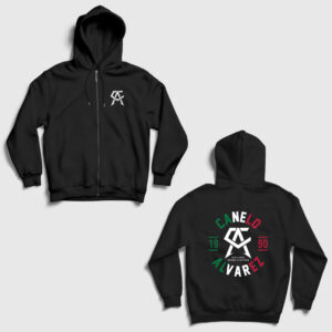 Champ Boks Boxing Canelo Alvarez Sırt Baskılı Fermuarlı Kapşonlu Sweatshirt siyah