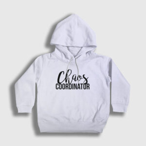 Chaos Coordinator Ofis Beyaz Yaka Çocuk Kapşonlu Sweatshirt beyaz