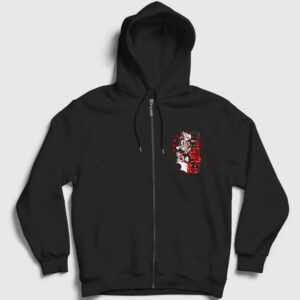 Charlie Morningstar KeeKee Hazbin Hotel Fermuarlı Kapşonlu Sweatshirt Siyah