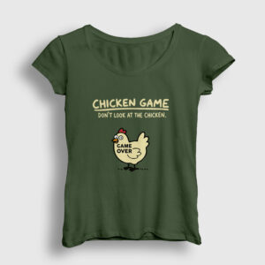 Chicken Game Over Tavuk Oyunu Kadın Tişört haki