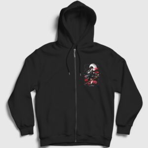 Chisa Wuthering Waves Fermuarlı Kapşonlu Sweatshirt Siyah