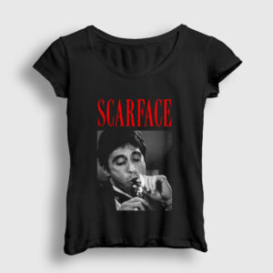 Cigar Tony Montana Al Pacino Scarface Kadın Tişört siyah