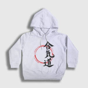 Circle Aikido Ufc Mma Dövüş Sanatları Çocuk Kapşonlu Sweatshirt beyaz