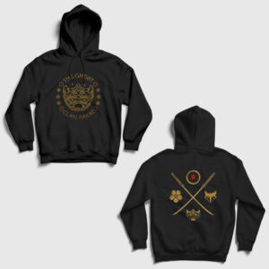 Clan Sakai Ghost Of Tsushima Sırt Baskılı Kapşonlu Sweatshirt siyah