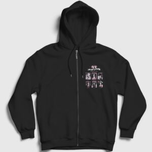 Class Yearbook K-Pop IVE Fermuarlı Kapşonlu Sweatshirt Siyah