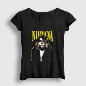 Cobain Nirvana Kadın Tişört siyah