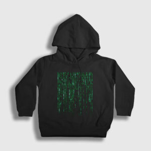 Code Film The Matrix Çocuk Kapşonlu Sweatshirt siyah