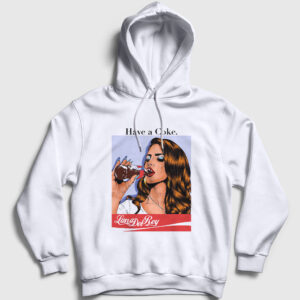 Coke Lana Del Rey Kapşonlu Sweatshirt beyaz