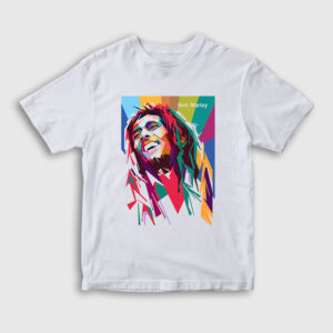 Colors Bob Marley Çocuk Tişört beyaz