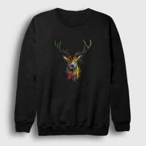 Colors Deer Geyik Sweatshirt siyah