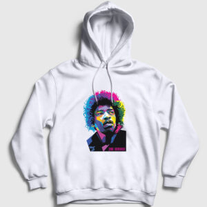 Colors Jimi Hendrix Kapşonlu Sweatshirt beyaz