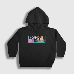 Colors K-Pop G I Dle Çocuk Kapşonlu Sweatshirt siyah