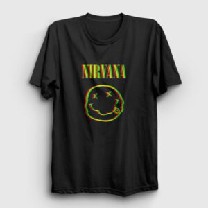 Colors Logo Nirvana Tişört siyah