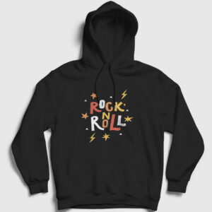 Colors Rock And Roll Kapşonlu Sweatshirt siyah