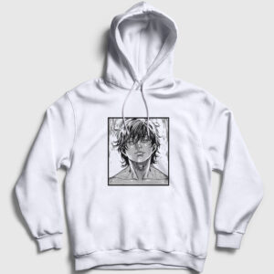 Cool Anime Hanma Baki Kapşonlu Sweatshirt beyaz