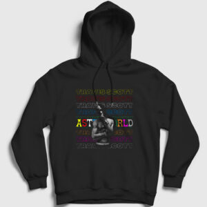 Cool Astroworld Travis Scott Kapşonlu Sweatshirt siyah