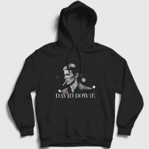 Cool David Bowie Kapşonlu Sweatshirt siyah