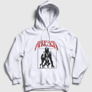 Cover Band Maneskin Kapşonlu Sweatshirt beyaz