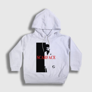 Cover Film Scarface Çocuk Kapşonlu Sweatshirt beyaz