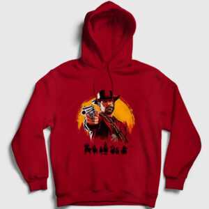 Cover Oyun Red Dead Redemption Kapşonlu Sweatshirt kırmızı