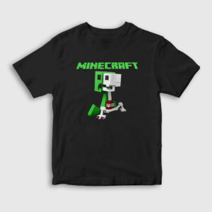 Creeper Minecraft Çocuk Tişört siyah