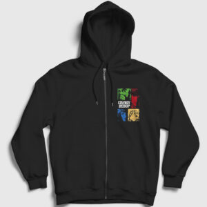 Crew Anime Cowboy Bebop Fermuarlı Kapşonlu Sweatshirt