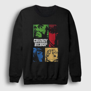 Crew Anime Cowboy Bebop Sweatshirt siyah