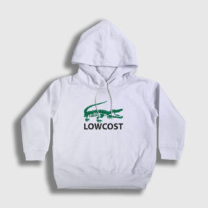 Crocodile Timsah Timsahlı Lowcost Çocuk Kapşonlu Sweatshirt beyaz