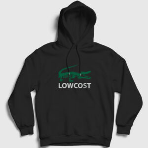 Crocodile Timsah Timsahlı Lowcost Kapşonlu Sweatshirt siyah