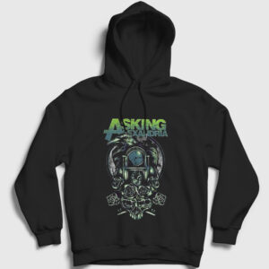 Crow Asking Alexandria Kapşonlu Sweatshirt siyah