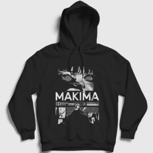 Crow Makima Chainsaw Man Kapşonlu Sweatshirt siyah