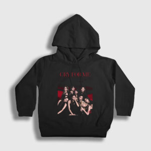 Cry For Me K-Pop Twice Çocuk Kapşonlu Sweatshirt siyah